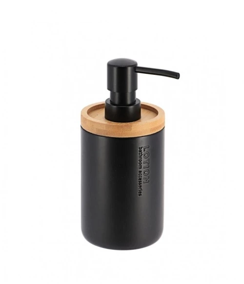 Dispenser polyresin μαύρο με bamboo