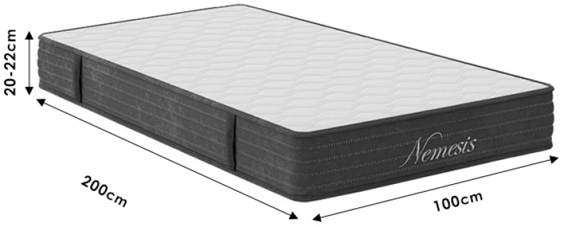 Στρώμα Nemesis pakoworld pocket spring roll pack διπλής όψης 20-22cm 100x200εκ (1 τεμάχια)