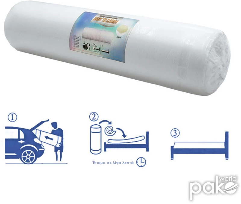 Στρώμα Nemesis pakoworld pocket spring roll pack διπλής όψης 20-22cm 100x200εκ (1 τεμάχια)