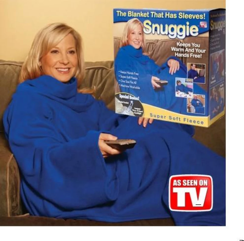 Κουβέρτα Με Μανίκια Fleece Καναπέ Snuggie Super Soft - Μπλε
