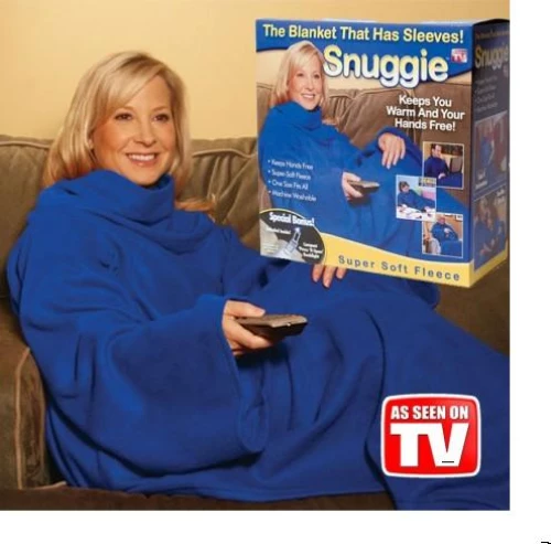 Κουβέρτα Με Μανίκια Fleece Καναπέ Snuggie Super Soft - Μπλε