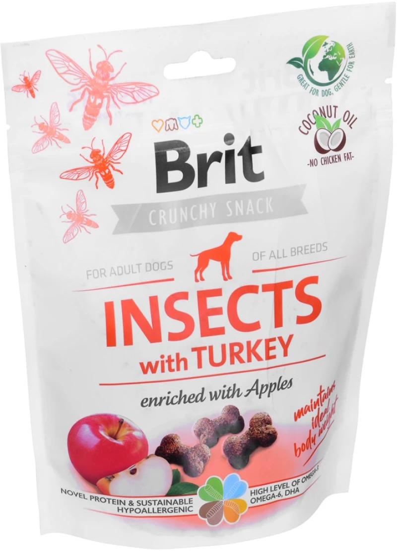 BRIT Crunchy Snack Insects with Turkey - dog treat - 200g