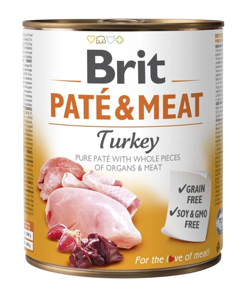 BRIT Pat & Meat with Turkey - wet dog food - 800g