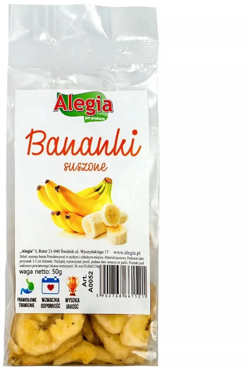 ALEGIA Dried bananas - treat for rodents and rabbits - 60g