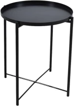 ΤΡΑΠΕΖΑΚΙ ΜΕΤΑΛΛΙΚΟ ΣΕ ΜΑΥΡΟ ΜΑΤ ΧΡΩΜΑ 42x42x52εκ. ANKOR