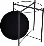 ΤΡΑΠΕΖΑΚΙ ΜΕΤΑΛΛΙΚΟ ΣΕ ΜΑΥΡΟ ΜΑΤ ΧΡΩΜΑ 42x42x52εκ. ANKOR