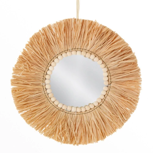 BOHO ΚΑΘΡΕΠΤΗΣ ΜΕ RAFFIA Φ40ΕΚ