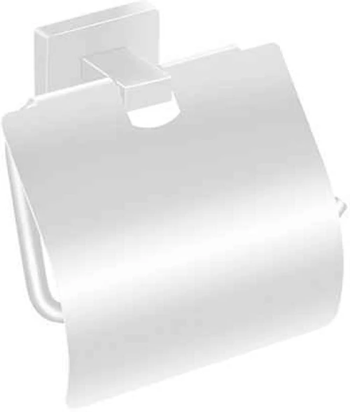 Sanco Enigma 26117-M101 Επιτοίχια Χαρτοθήκη με Καπάκι 14x6x12.5cm, White Mat