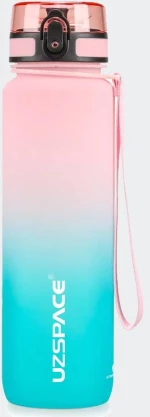 UZSPACE Leakproof Tritan Bpa Free Plastic Water Bottle 1000ml - 3038-PINK-CYAN