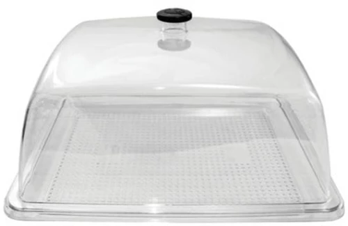 Καπάκι PC ορθογώνιο διάφανο με πόμολο 27x21x12hcm - 23-45-068