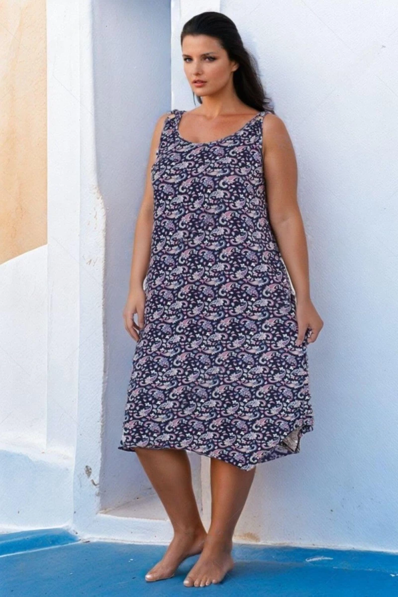 Νυχτικό Αμάνικο Homewear D5215 - ΠΟΛΥΧΡΩΜΟ