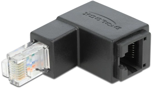 DELOCK αντάπτορας RJ45 86423  CAT 6 UTP  γωνιακός 90°  μαύρος