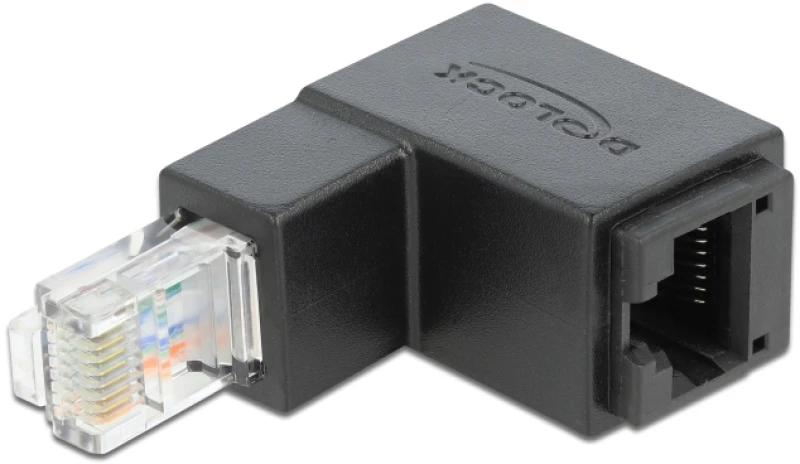 DELOCK αντάπτορας RJ45 86423  CAT 6 UTP  γωνιακός 90°  μαύρος