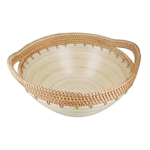 Μπολ ArteLibre Εκρού Μπαμπού/Rattan 34.5x30x15cm - -