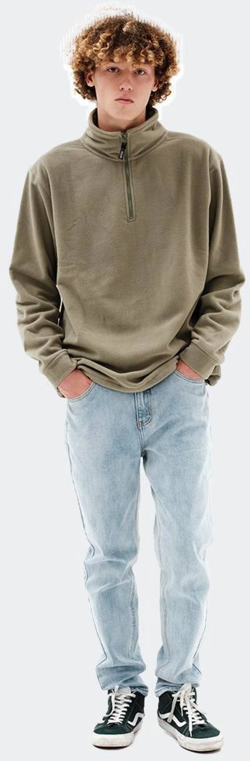 EMERSON Men's Half Zip Fleece - 232.EM28.23-L.OLIVE