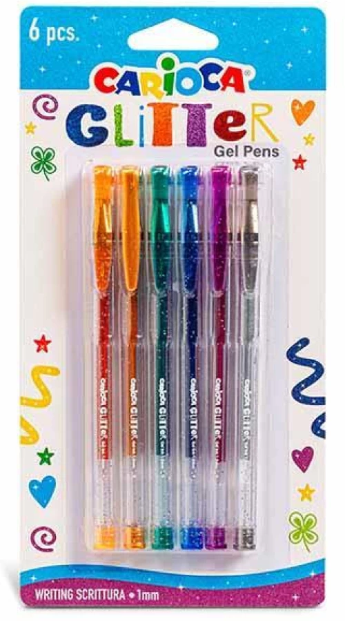 442432 CARIOCA GLITTER ΣΤΥΛΟ GEL 6 ΧΡΩΜΑΤΩΝ ΣΕ BLISTER ΤΕΜ