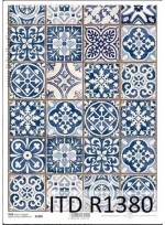 443393 ΡΙΖΟΧΑΡΤΟ "VINTAGE-BLUE TILES" 21X29ΕΚ. (ITD-R1380) ΠΑΚ