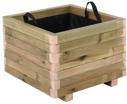 444985 FLOWER POT WOOD ΓΛΑΣΤΡΑ, ΕΜΠΟΤΙΣΜΟΥ PINE, ΑΠΟΧΡΩΣΗ ΦΥΣΙΚΟ, 50X50X36CM 50X50X36CM