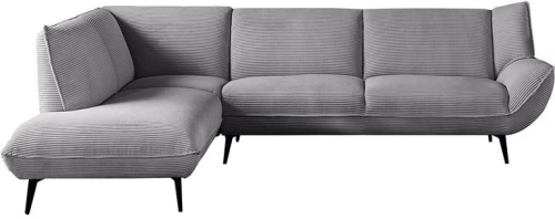 401812 EMERALD ΚΑΝΑΠΕΣ ΣΑΛΟΝΙΟΥ ΔΕΞΙΑ ΓΩΝΙΑ, ΥΦΑΣΜΑ ΚΟΤΛΕ ΓΚΡΙ 274X203X82CM H.88CM