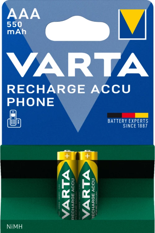VARTA Επαναφορτιζόμενες Μπαταρίες για Τηλέφωνο 2xAAA 550mAh