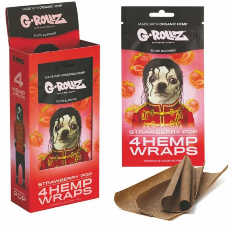 G-Rollz Blunt Hemp Wraps Πουρόφυλλα - Strawberry 4φ