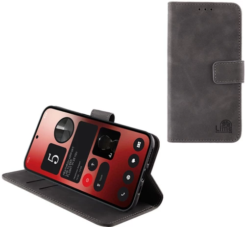 LIME ΘΗΚΗ NOTHING PHONE 2a 5G 6.7" ESSENTIAL MAGNET BOOK STAND CLIP GREY