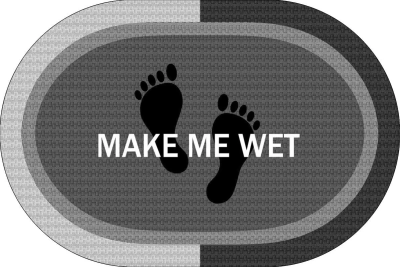 Πατάκι μπάνιου 50X70 Make Me Wet Grey Oval Αντιολισθητικό DimCol