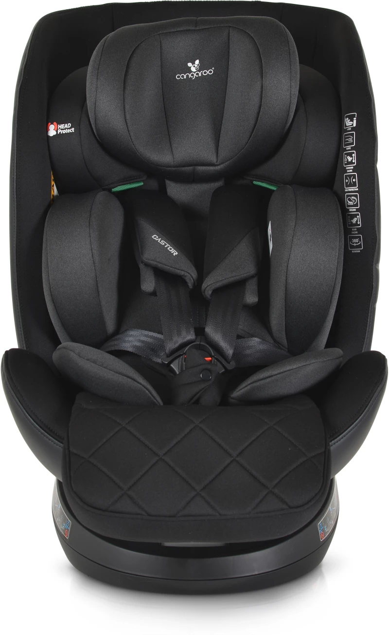 Cangaroo Castor Καθισματάκι Αυτοκινήτου i-Size με Isofix Μαύρο 0-36 kg