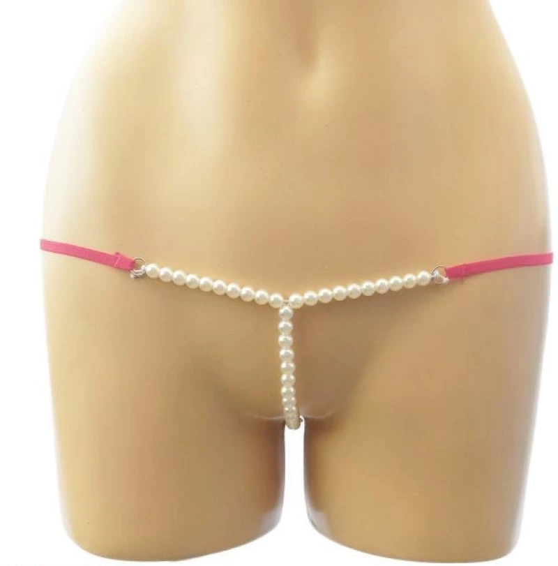 Micro Bikini cu Perle si Inele Roz S/M Mokko Toys