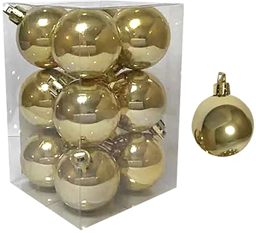 Μπάλες περλέ χρυσές πακ=12τεμ φ4 Φ4cm Xmasfest 1132562