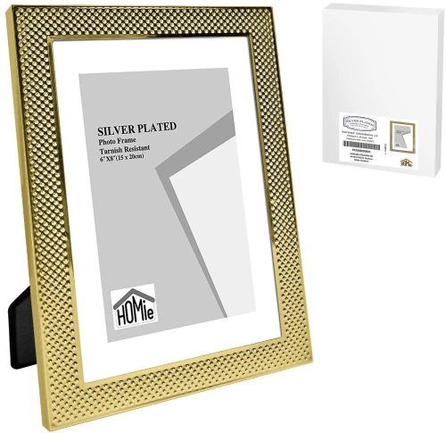 Κορνίζα ατσάλινη με χρυσή πλέξη 15x20cm Homie 322075