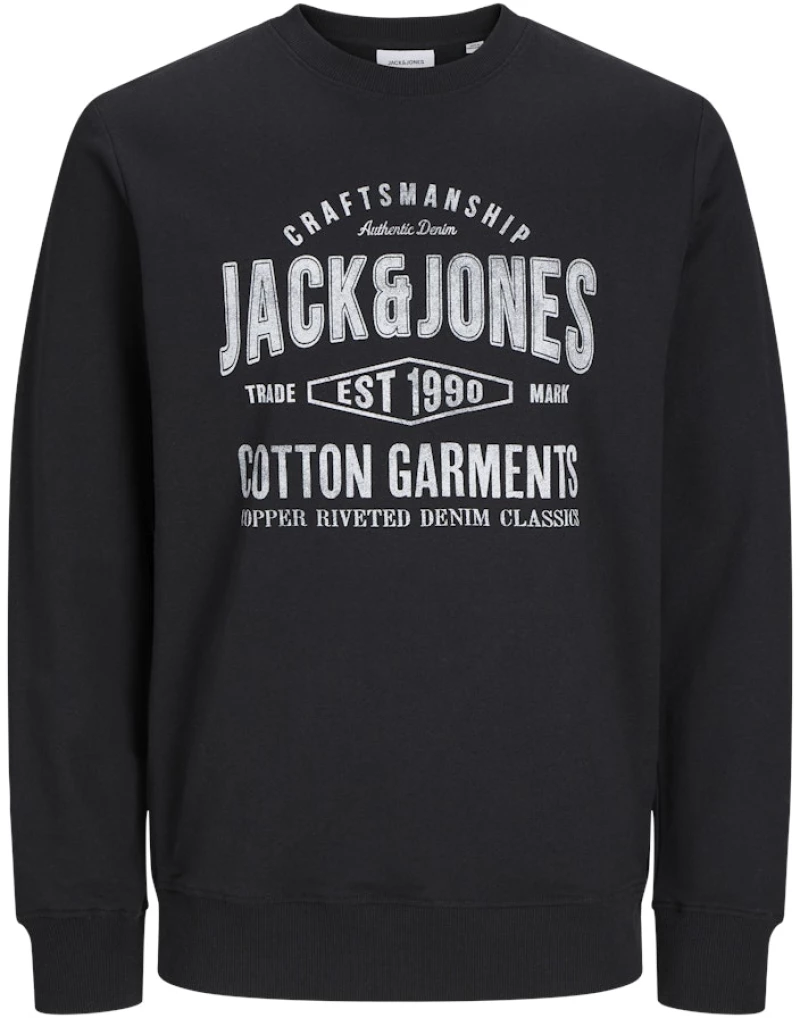 Μπλούζα μακρυμάνικη άνδρικη "Jeans Sweat" μαύρη (Μαύρο)