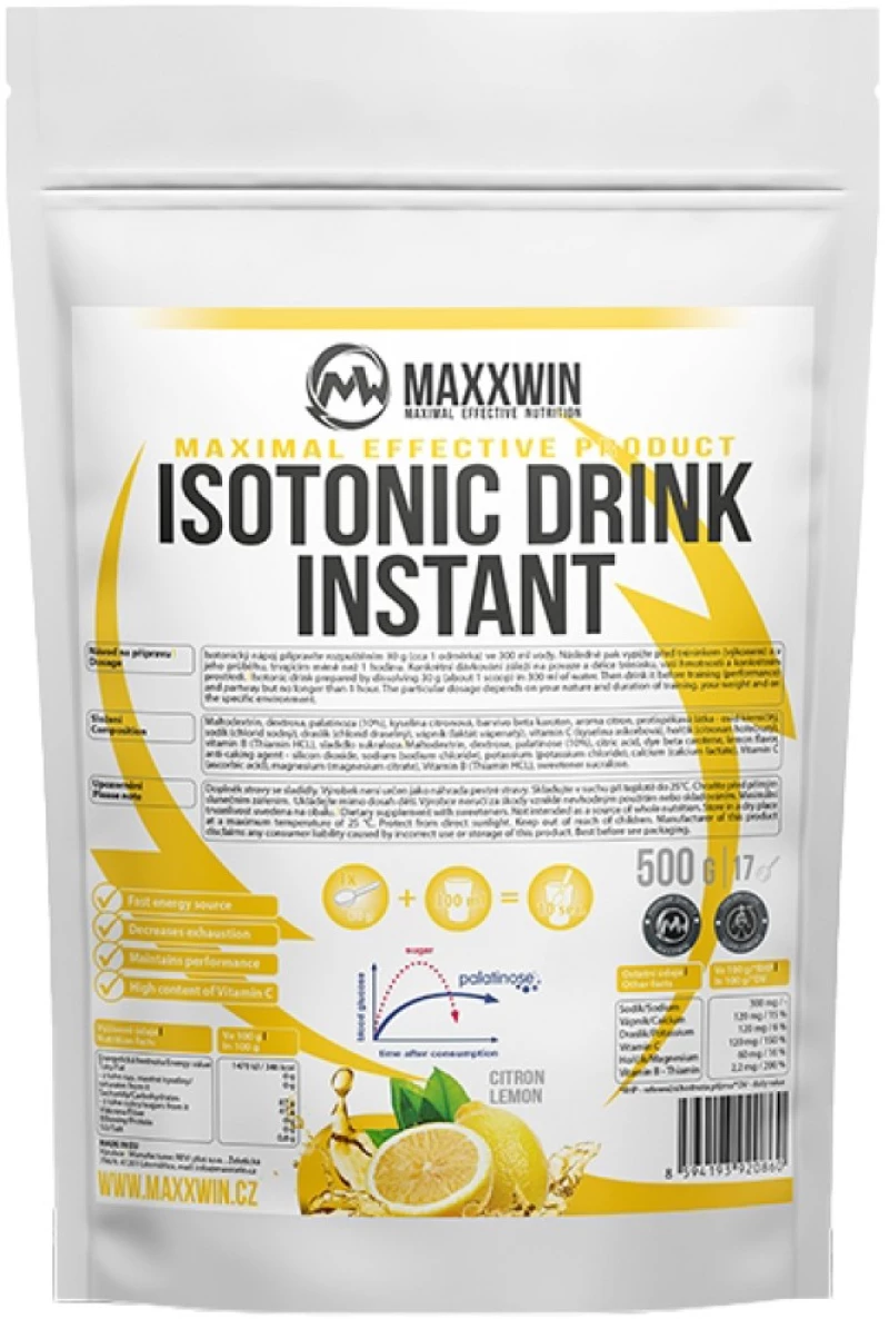 MAXXWIN Nutrition Isotonic Drink Instant [500 Γραμμάρια] Φράουλα