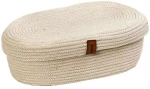 Καλάθι Αποθήκευσης Με Καπάκι ROB154 30x23x12cm White Espiel 100% Βαμβάκι