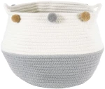 Καλάθι - Κασπώ Kythnos 20313 Φ25x24cm Grey-White GloboStar 100% Βαμβάκι