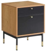 Κομοδίνο Living 0016-124-032 48x40x60cm Grey Oak-Black