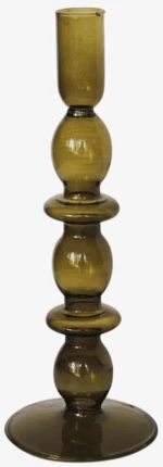 Κηροπήγιο 00.03.32561 Φ9x25cm Green Γυαλί