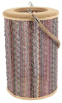 Φανάρι LAF117 16,5X25cm Pink Espiel Ξύλο,Ύφασμα