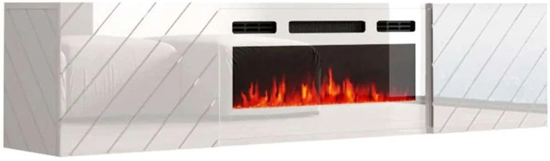 Έπιπλο Τηλεόρασης Με Φλόγα Led Luxe 162712449 183x35x38cm White
