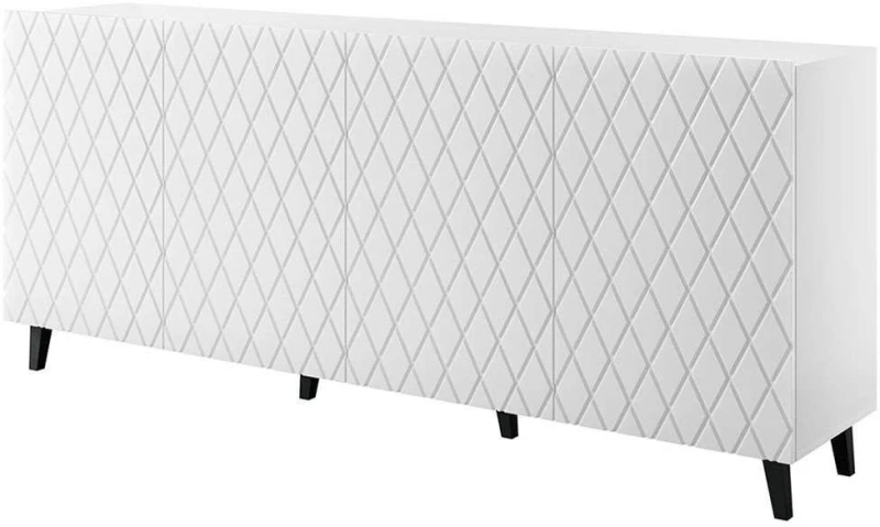 Μπουφές Asti 162581549 200x42x82cm White Πλαστικό,Μοριοσανίδα