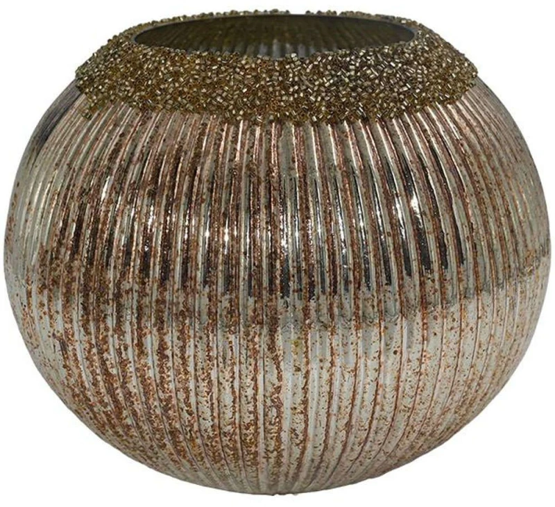 Κηροπήγιο Για Ρεσώ 955-124-007 19x15cm Copper Γυαλί