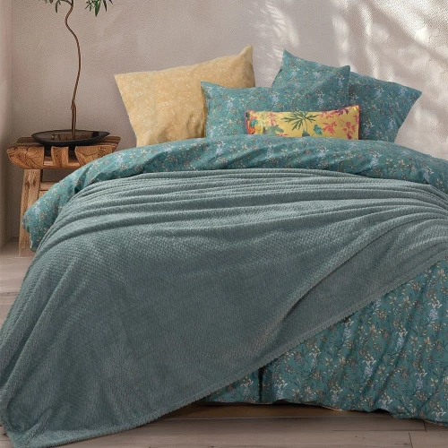 Κουβέρτα Worth Green Nef-Nef Homeware Μονό 160x220cm Πολυέστερ