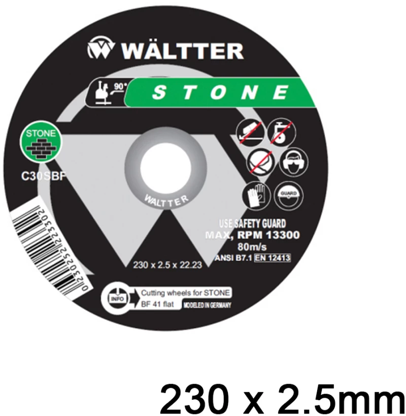 Δίσκος Κοπής Δομικών Υλικών 230x2.5mm WALTTER - 2302522