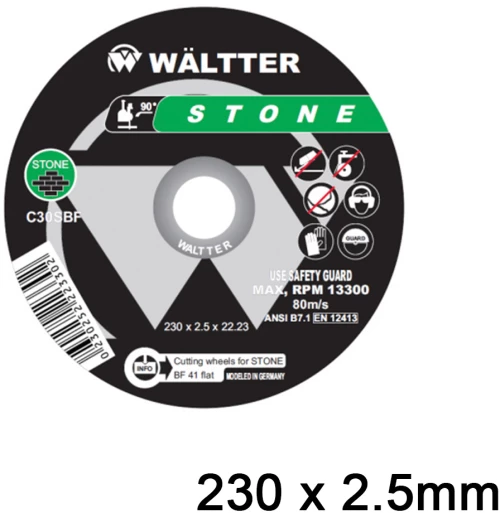 Δίσκος Κοπής Δομικών Υλικών 230x2.5mm WALTTER - 2302522