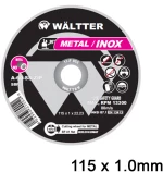 Δίσκοι Κοπής Σιδήρου / INOX 115x1.0mm WALTTER - 1151022
