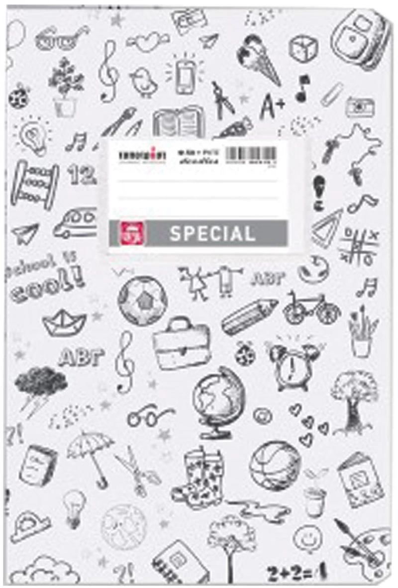 Τυποτράστ 4315 τετράδιο καρφίτσα special doodles ριγέ 17x25cm 50φ λευκό