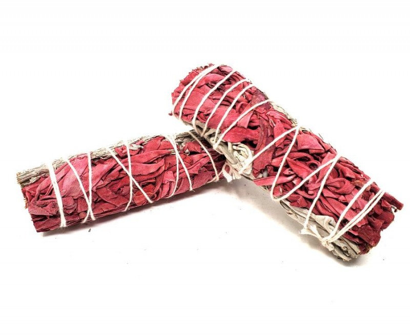 Ραβδί Λευκό Φασκόμηλο - Αίμα Δράκου Dragon's Blood Sage Smudge Stick 10cm