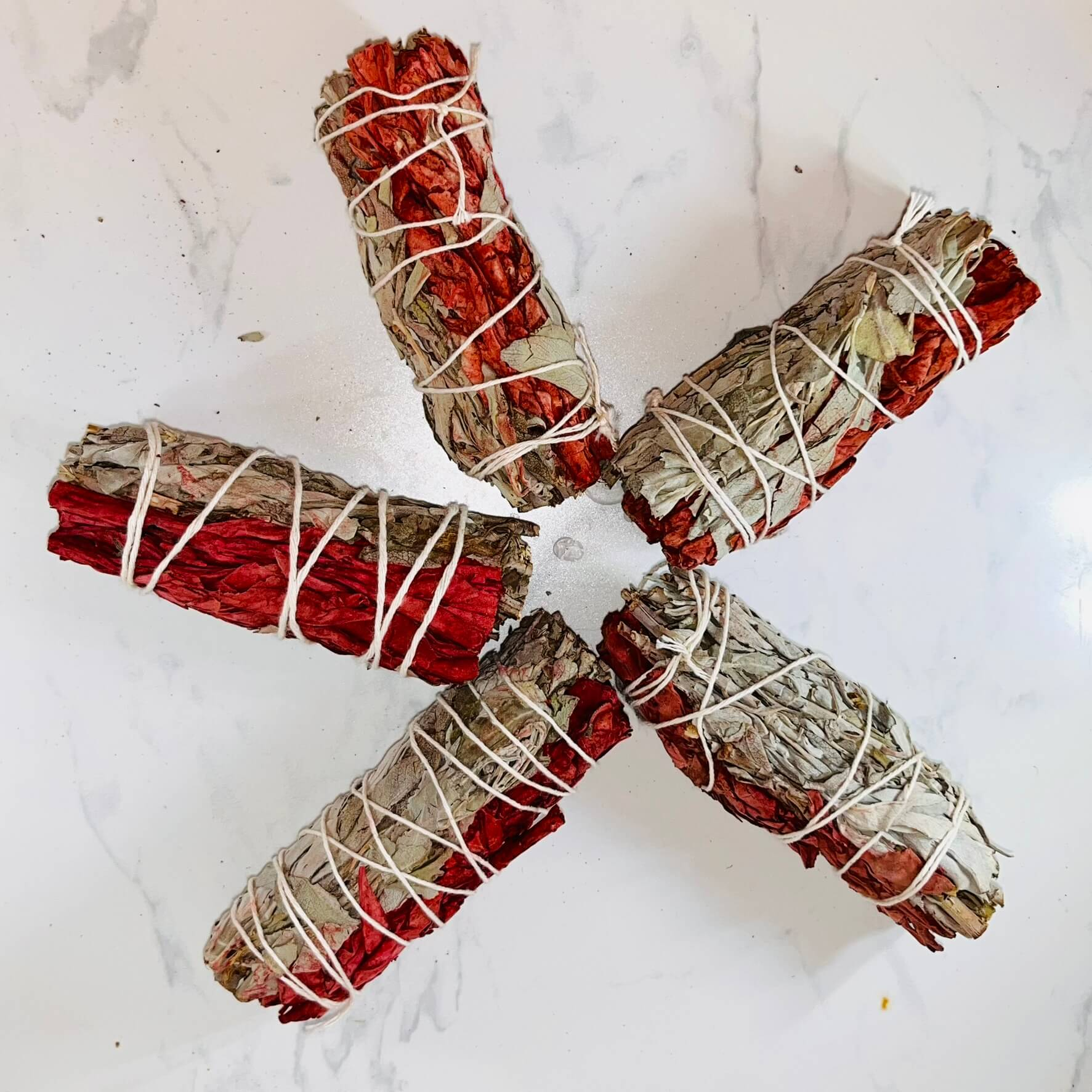 Ραβδί Λευκό Φασκόμηλο - Αίμα Δράκου Dragon's Blood Sage Smudge Stick 10cm