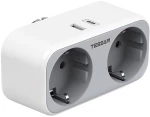 TESSAN 4 IN 1 WALL SOCKET 2xSCHUKO, 1xTYPE-C,1xUSB