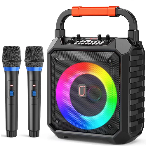 JYX φορητό ηχείο T17-T με 2x μικρόφωνα, 15W, 3000mah, LED, μαύρο